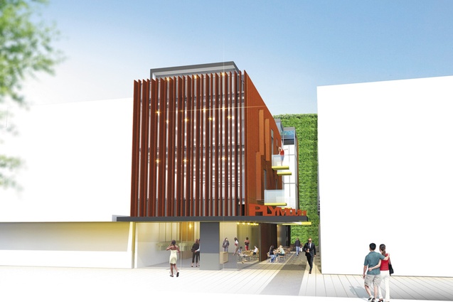 Expected completion: December 2012. 112 Cashel Mall by MAP Architects. Retail on ground floor with dental surgery, accountancy office and apartments above. The building replaces a brick two-storey building that collapsed in the February earthquake. The landowner is keen to replicate the laneways found in Melbourne.