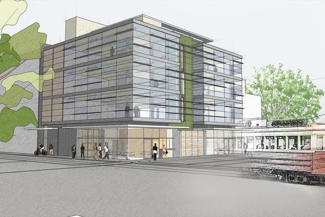 Corner Armagh St and Durham St North by Chris Prebble Architects. This new mixed-use building includes retail/hospitality on the ground floor, three floors of office space and a boutique office space on the fourth floor. Green features include a green wall to the east.
