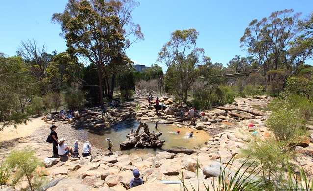 The unique design provides the community with a playful and adventurous connection to nature on the fringe of the CBD.