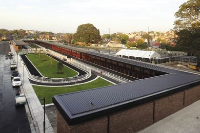 The Royal Randwick Racecourse facilities in their inner-city setting.