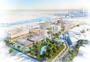 Indicative render of the University of Melbourne's Fishermans Bend campus by Grimshaw.