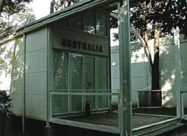 The Australian Pavilion, locked because of a lack of government support. Photograph Jill Singer.