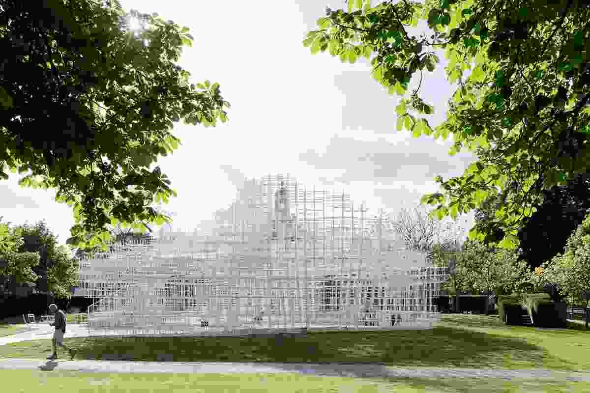 Serpentine Gallery Pavilion 2013 in London, designed by Sou Fujimoto. 