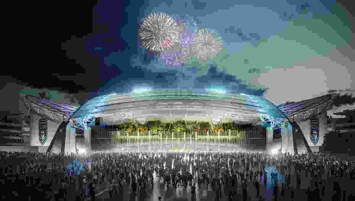 Indicative image of the redeveloped Stadium Australia by Cox Architecture.