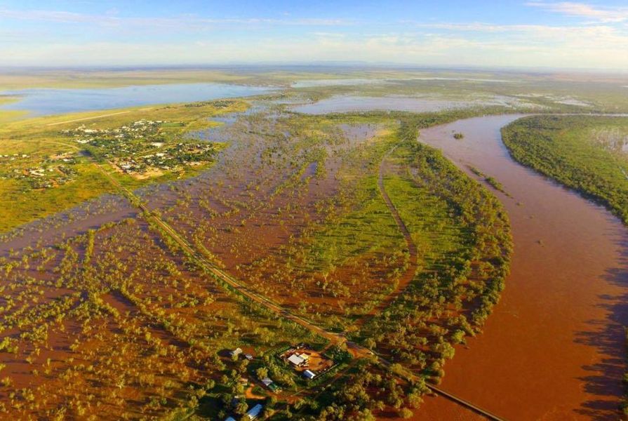 The Fitzroy River in flood in 2017.