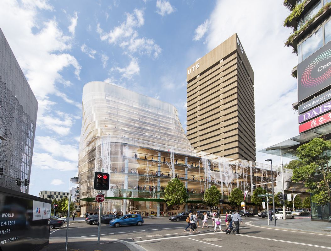 UTS unveils twisted neighbour to brutalist tower | ArchitectureAu