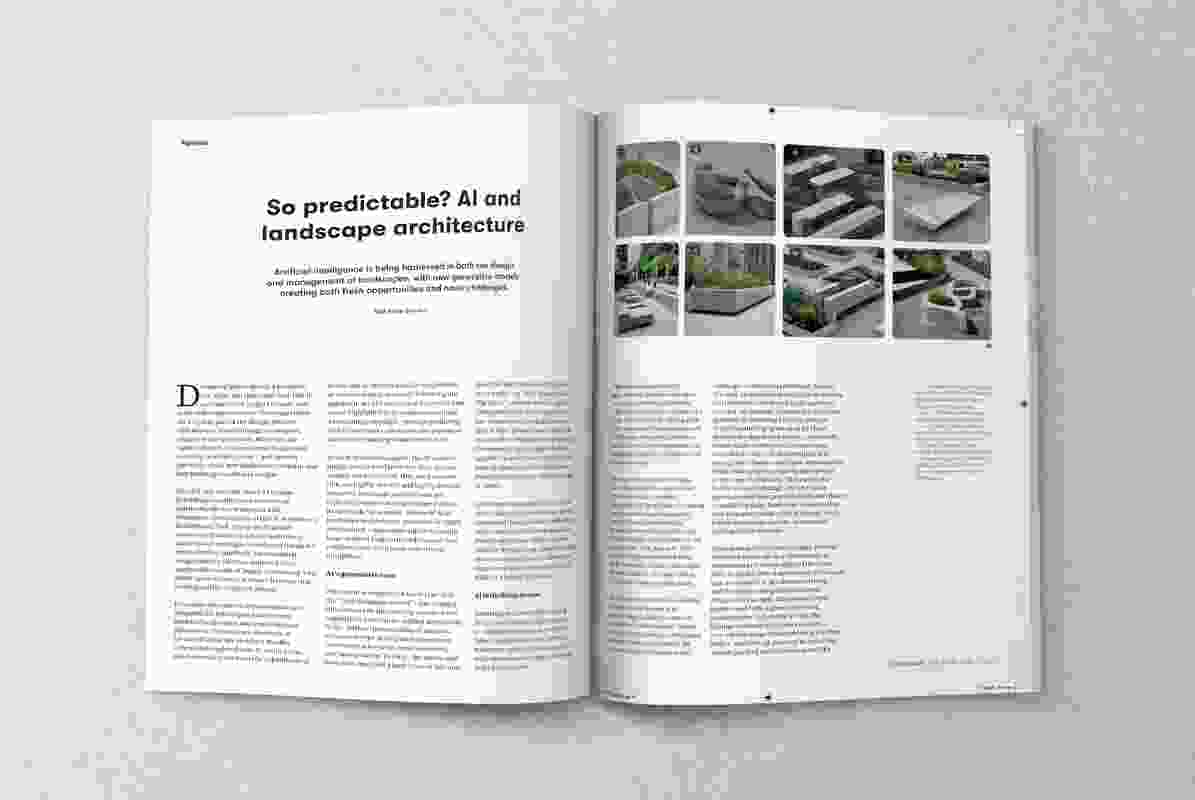 A spread from the May 2023 edition of landscape Architecture Australia.