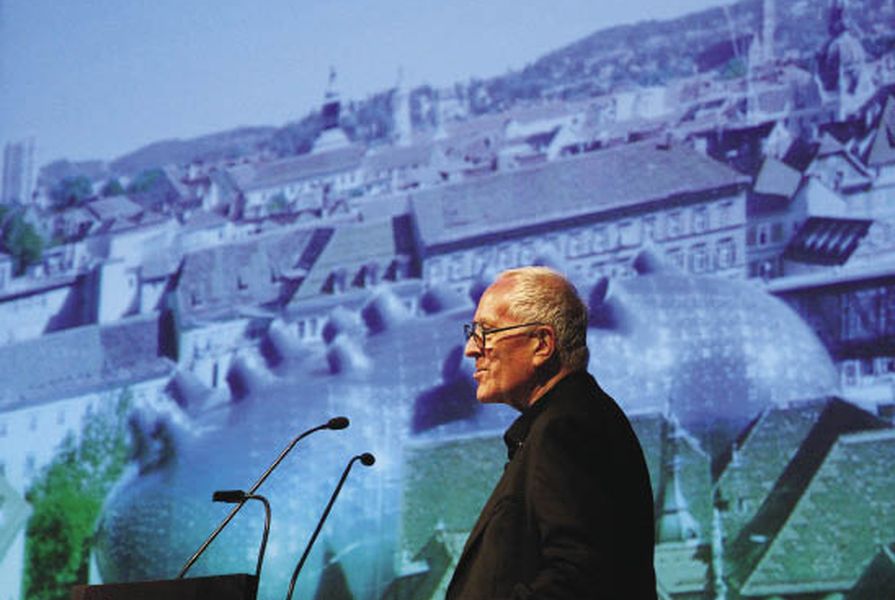 Architect Sir Peter Cook gave the Nielsen design lecture.