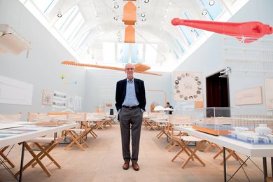 Italian architect Renzo Piano at the Renzo Piano: The Art of Making Buildings exhibition on display at the Royal Academy of Arts, London.