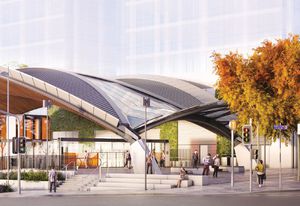 These Revit images from the Sydney Metro Northwest project show a specific area of public domain. The landscape and architectural interfaces are designed in a shared 3D environment, allowing different views and outputs.