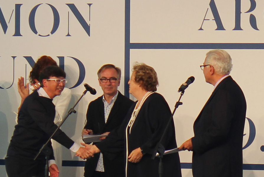 Commissioner of Japan’s pavilion Toyo Ito receives the Golden Lion.