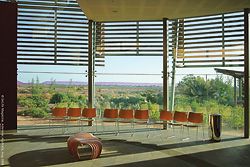 Expansive views of the Flinders Ranges and the gulf seen from the foyer, forging a strong relationship between inside and the natural landscape.