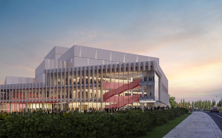 According to the architect, the theatre’s sculpted architectural form frames views to Black Mountain and Vernon Circle, while also filtering light though a layered exterior.