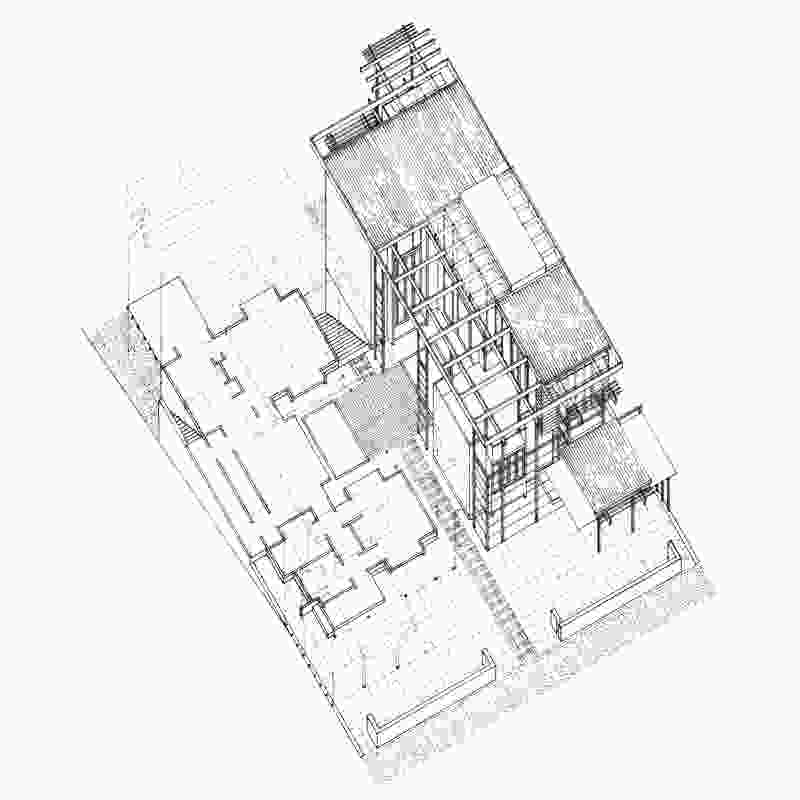 Axonometric drawing of Moreton Bay Houses.