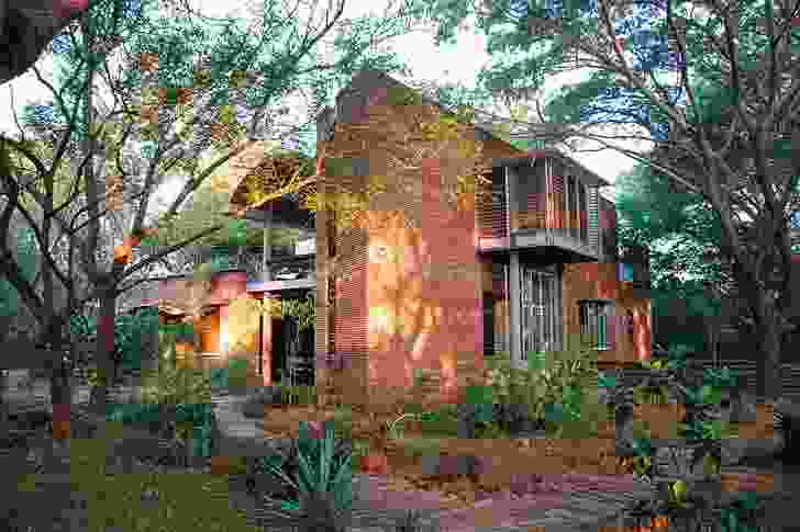 The original Wall House in Auroville, Tamil Nadu, India.