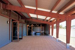 Verandahs on the north wing accommodate public gatherings.