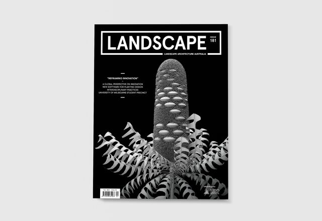 The cover of the February 2024 issue of Landscape Architecture Australia features artwork by artist Garth Henderson.