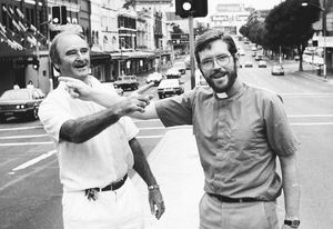 Publican Arthur Elliot (left) and Rev. Robert Forsyth (right).