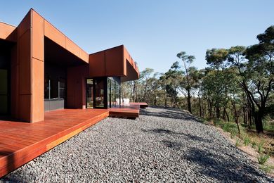 The north-eastern perimeter of the building is lined with decking.