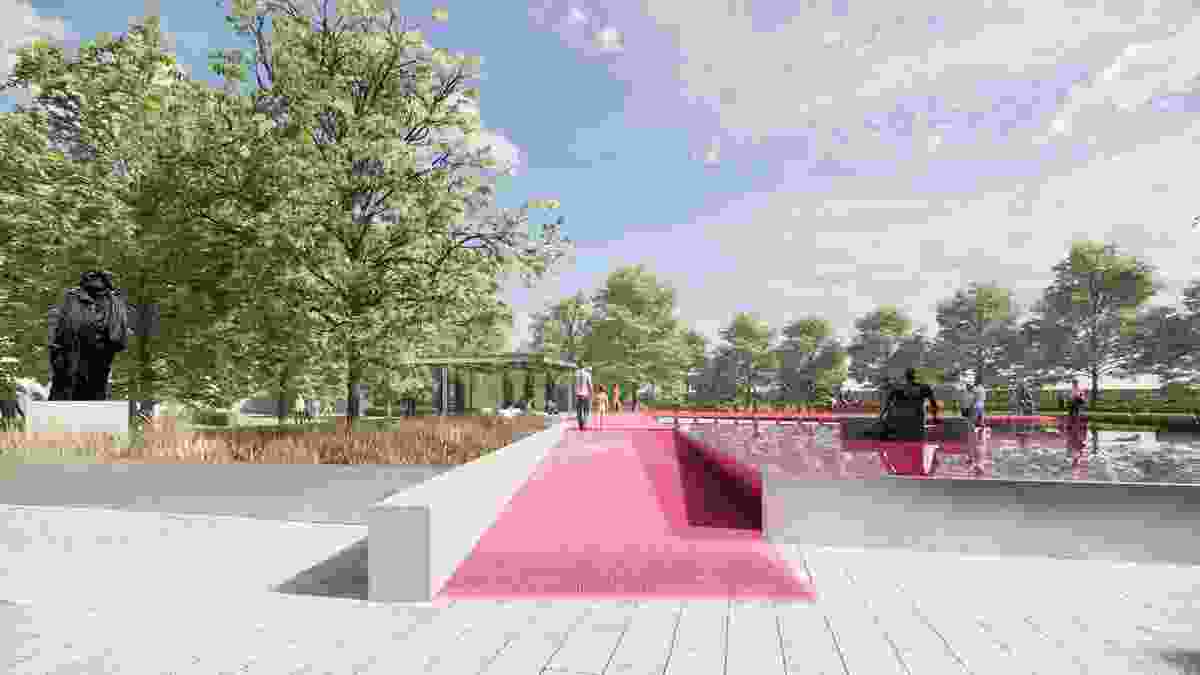 NGV's pink pond installation to open in November ArchitectureAu