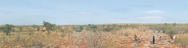 Aboriginal campers in Central Australia.