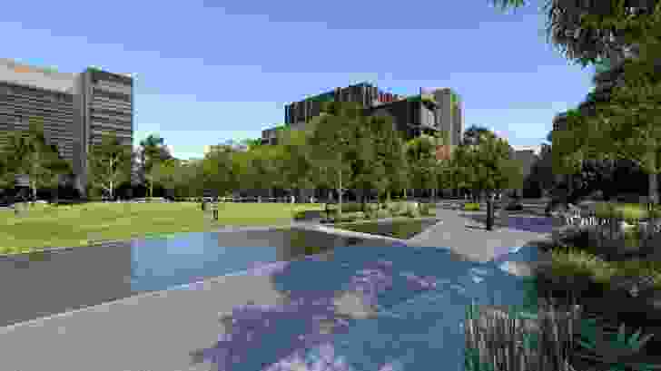 A water terrace in the proposed University Square redevelopment.