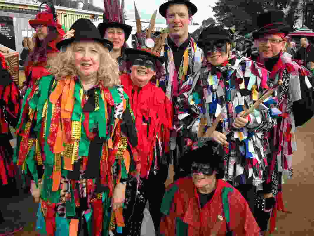 The Jolley Hatters morris dancers, a performing morris side from Hobart, at the Huon Mid-Winter Festival 2015.