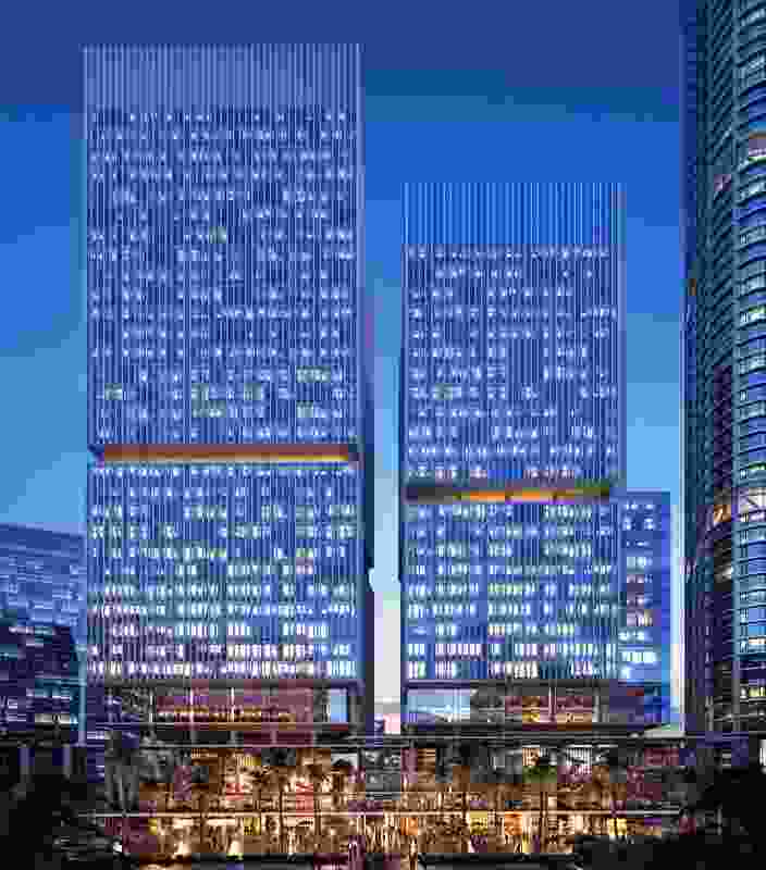Parramatta Square office towers designed by Johnson Pilton Walker.