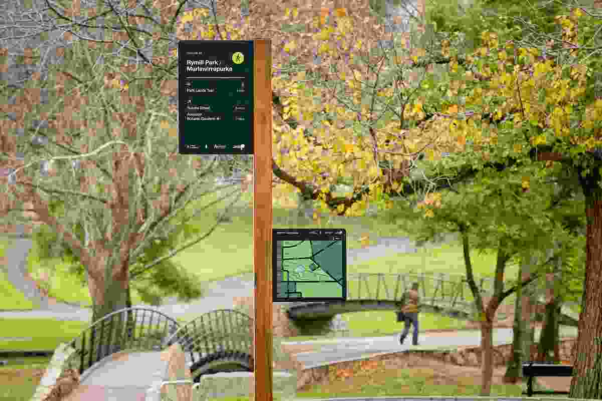 Adelaide City and Park Lands Wayfinding Strategy and Pilot Signage Projects by AtoB Wayfinding (An alliance between Aspect Studios and Studio Binocular) in collaboration with Adelaide City Council City Design and Transport and Iguana Creative.