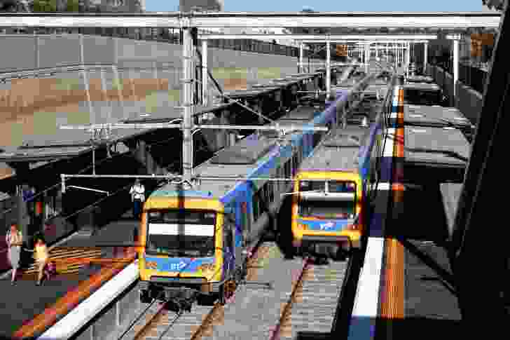 The trenched railway at Gardiner station.