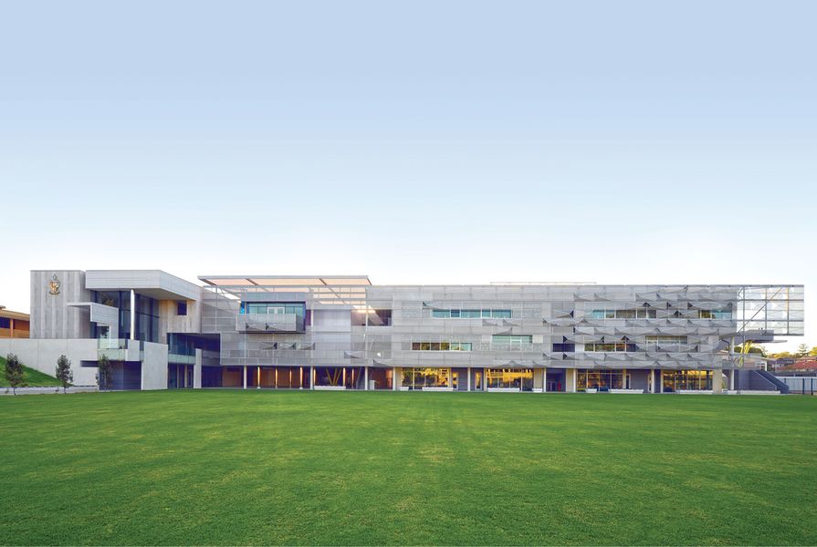 Locating the preparatory school along the western boundary of the campus maximizes open playing space, while enhancing the campus enclosure.