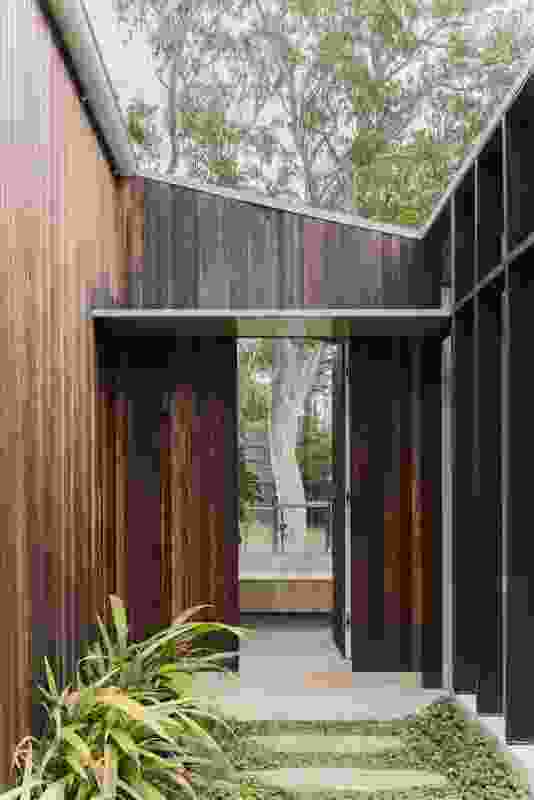 Material richness, such as the entry’s spotted gum lining, has been selectively added.
