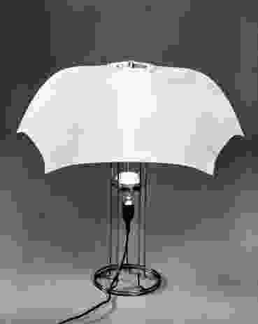 The Umbrella lamp (1973) is made from a standard nylon umbrella hood mounted on a wire frame.