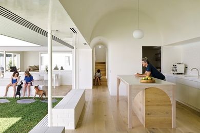 A new focus on the preparation, presentation and consumption of food in Australian culture can be read in tandem with the resurgence of the butler’s pantry in residential design. At Hogg and Lamb’s B&B Residence (2017) in Brisbane, the kitchen and its ancillary spaces are celebrated with a barrel-vaulted ceiling.