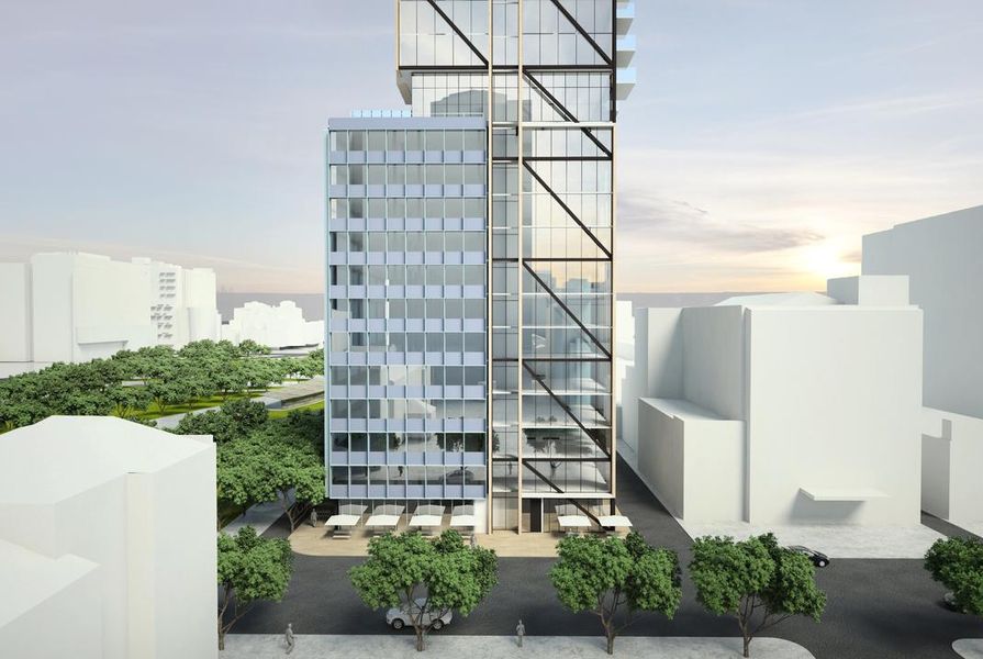 Designs for world's tallest timber tower proposed for 187 Victoria Square, Adelaide CBD.