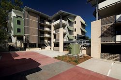  The apartment blocks as seen from the public driveway. Image: Graham Philip 