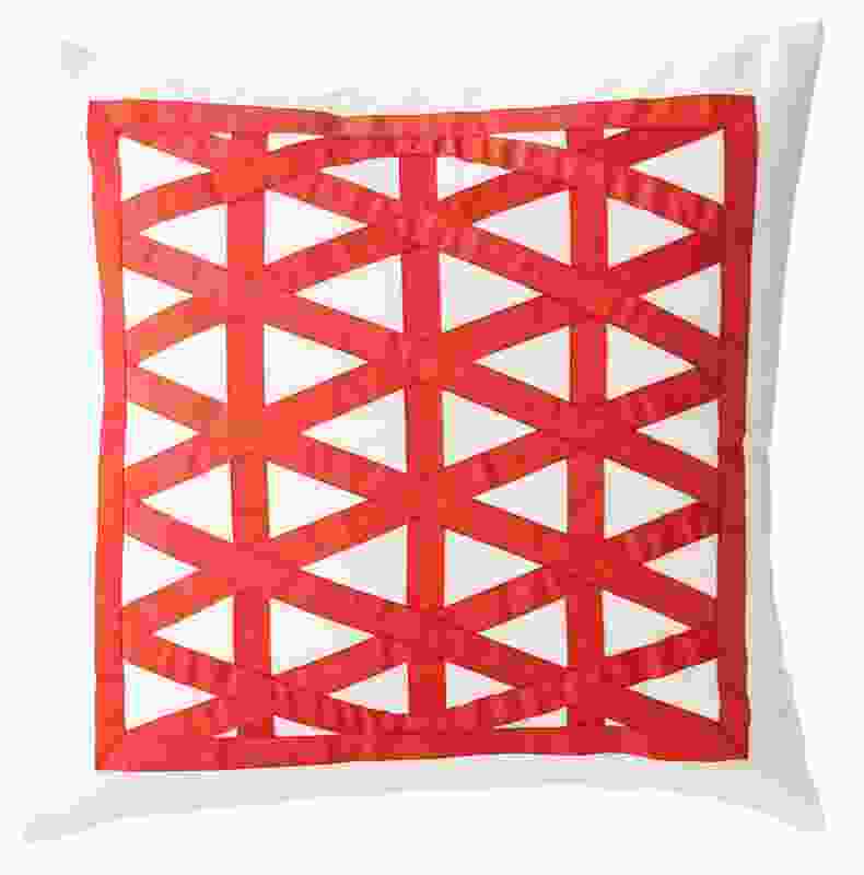 Ribbon Lattice cushion from Linen and Moore.