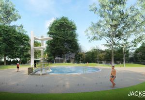 Jackson Architecture's design concept for the renovation of a brutalist diving platform and pool at the Harold Holt Swim Centre.