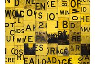 Rosalie Gascoigne, Flash art 1987，焦油在木材上的反射合成聚合物薄膜。