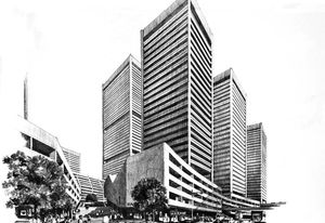 The Rocks, George Street North as it might have been under the 1970 scheme.