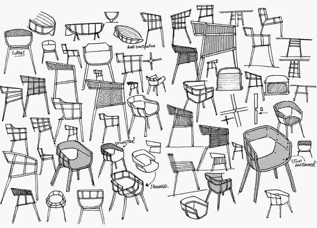 Hubert’s sketches for the maritime chair.