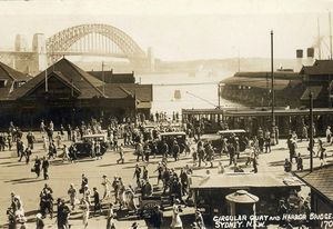 View to Sydney Harbour Bridge from Circular Quay, from Public Sydney: Drawing the City.