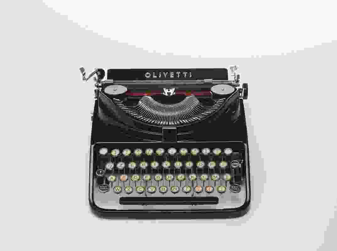 The 1932 Olivetti ICO MP1 (Modello Portatile 1) Typewriter designed by Aldo Magnelli and Riccardo Levi. 