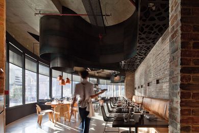 Diners have views of the Brisbane River and Story Bridge.