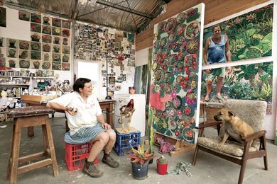 Lucy Culliton in her studio in Hartley, NSW, Australia.
