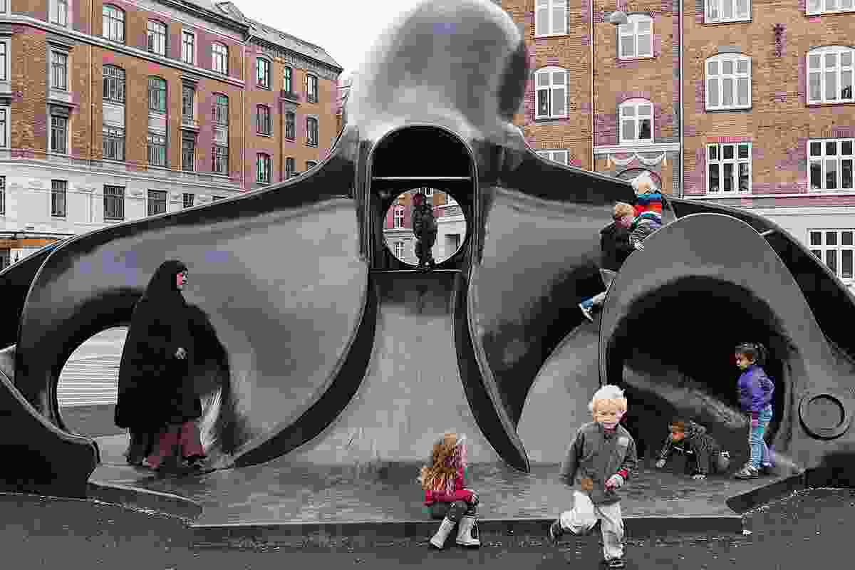 Superkilen, by Topotek 1, BIG Architects and Superflex is an urban space in Copenhagen that caters to the interests of children and adults in a diverse neighbourhood. 