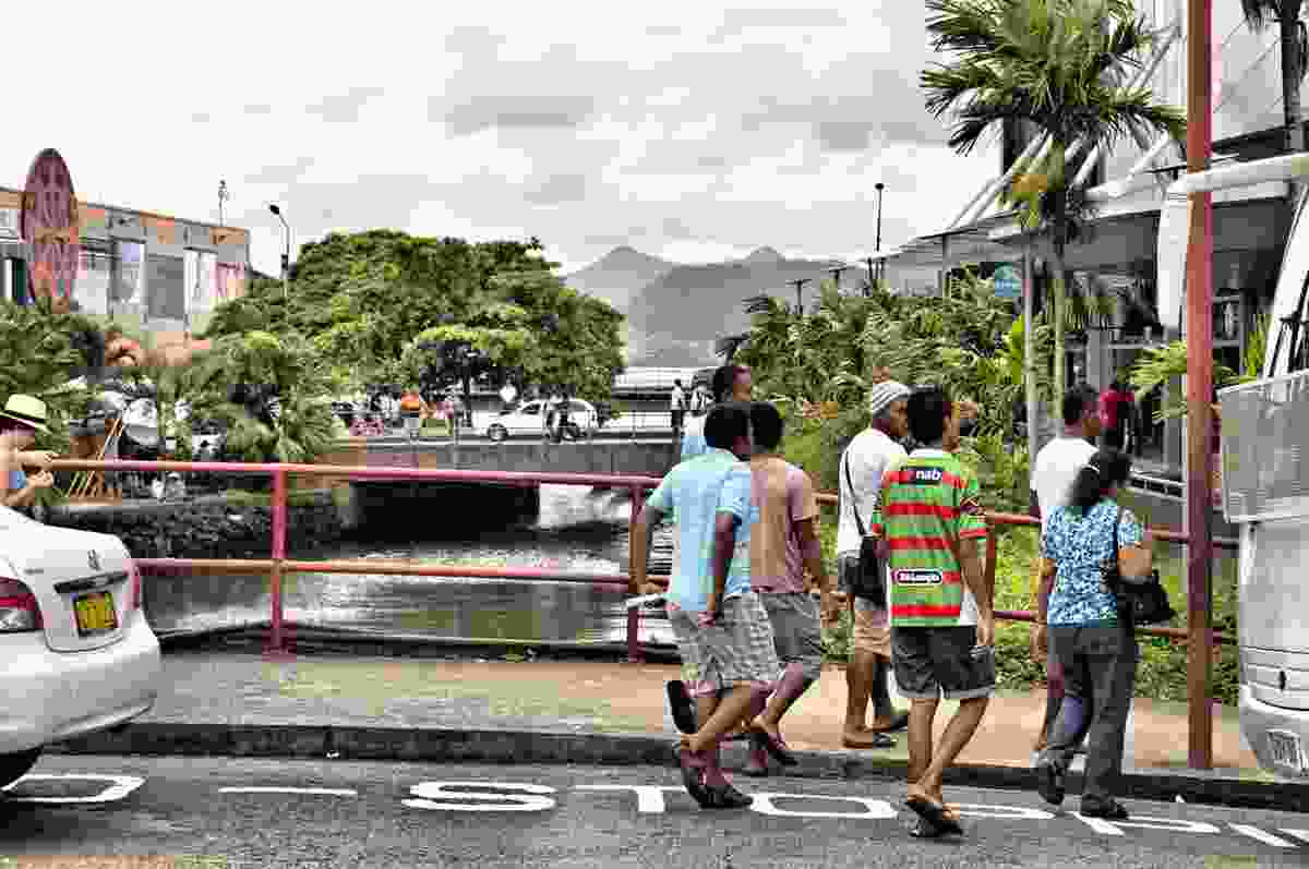 Crossing the Samabula River in Suva, Fiji, 2012. 