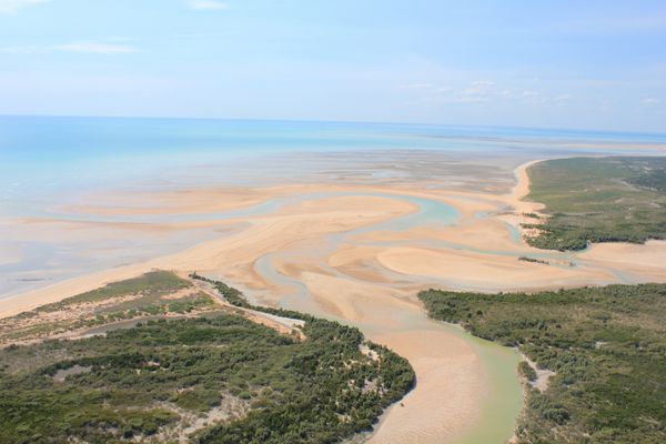 The southern end of Roebuck Bay, looking north from Thangoo, in the Kimberley region.