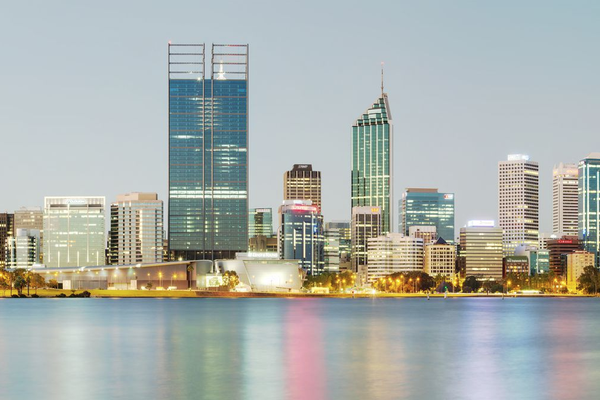 Perth CBD from Mill Point, Perth, Western Australia.  by JJ Harrison, licensed under  CC BY-SA 3.0  