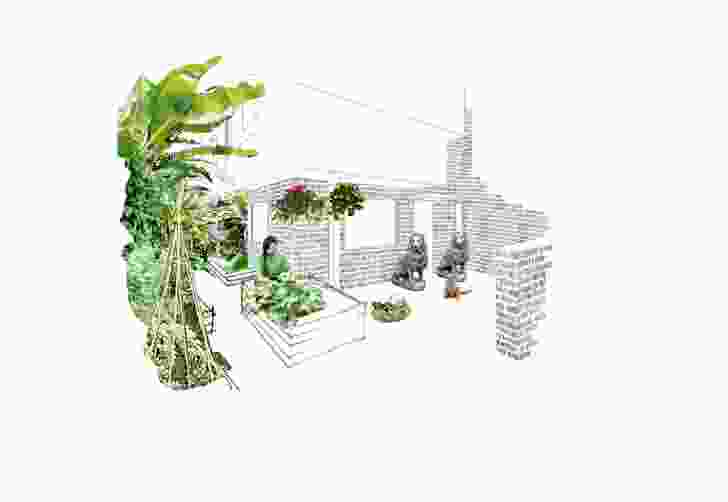 Schored Projects’ diagrams illustrate their hybrid approach to the project’s shared spaces; a driveway doubles as a productive gardening space, for instance.